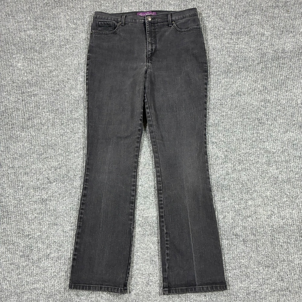 Gloria Vanderbilt Amanda Bootcut Leg Jeans Womens Size 14 Black Denim High Rise